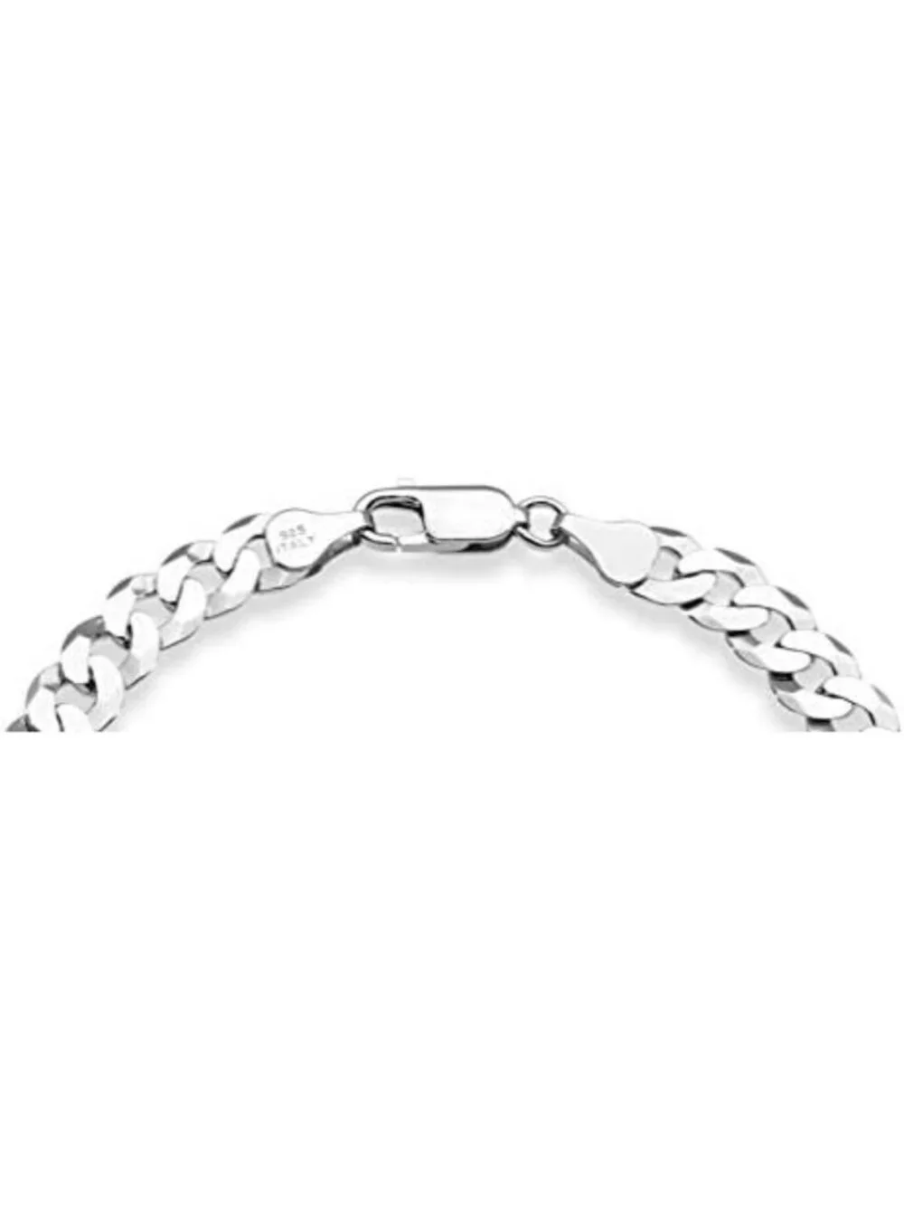 Italian Solid Diamond-Cut Cuban Link Curb Chain Bracelet for Men & Women, Unisex